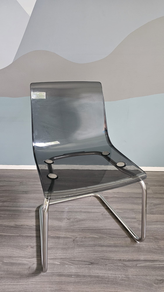 Smoke Grey Acrylic Dining Chair IKEA Tobias - photo 2