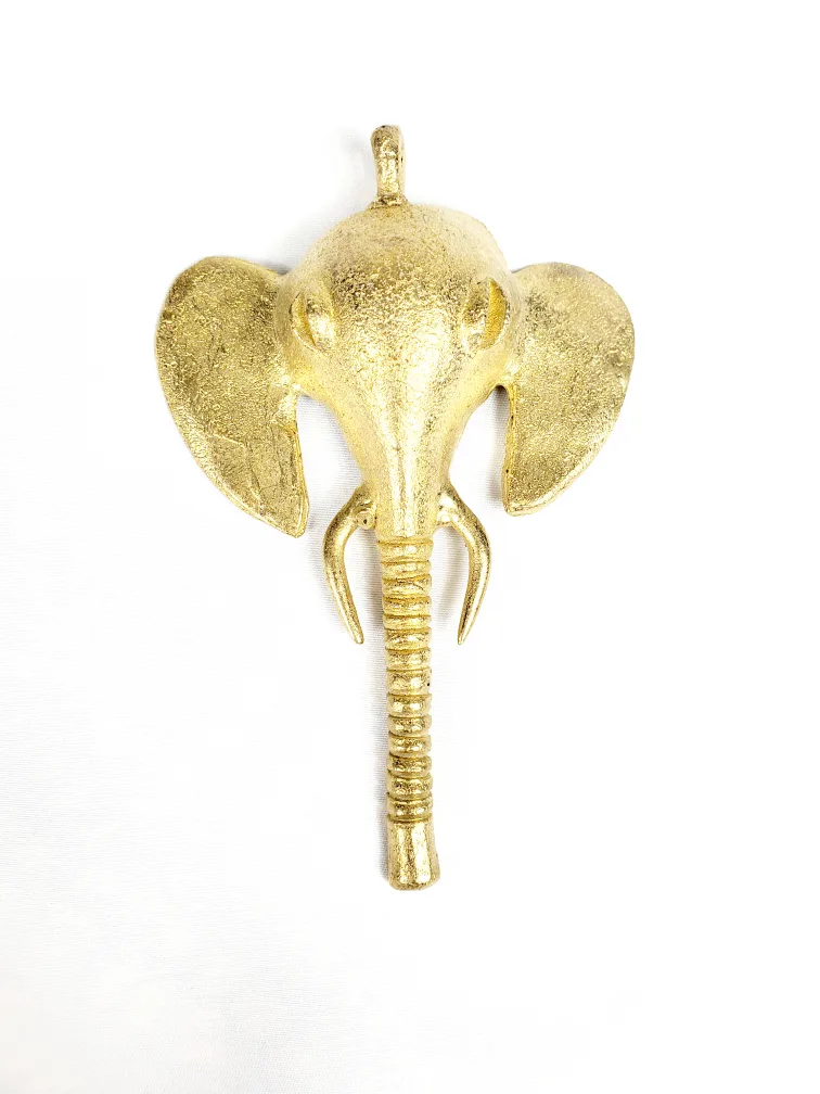 Large African Elephant Pendant Jewelry in Brass thumbnail