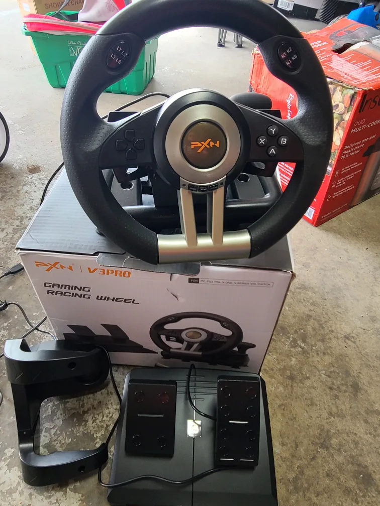 PXN V3PRO Gaming Racing Wheel with Pedals thumbnail