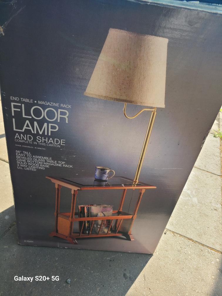 Floor Lamp With Table and Magazine Rack - photo 3