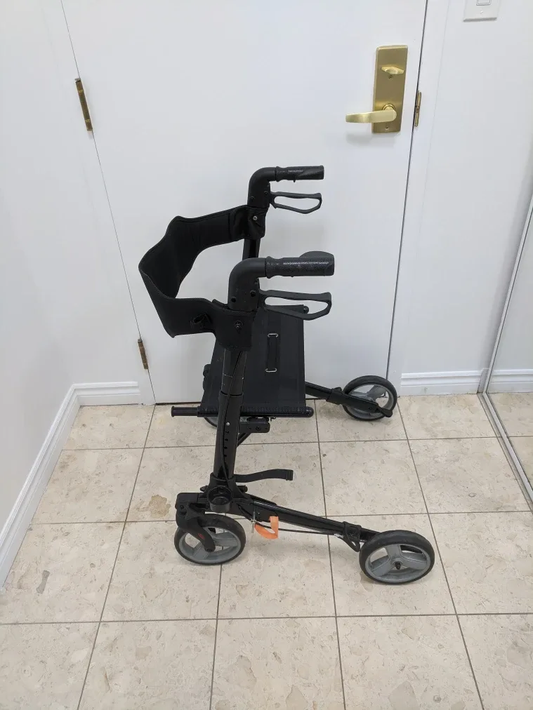 Glider Rolling Walker with Seat - Black thumbnail