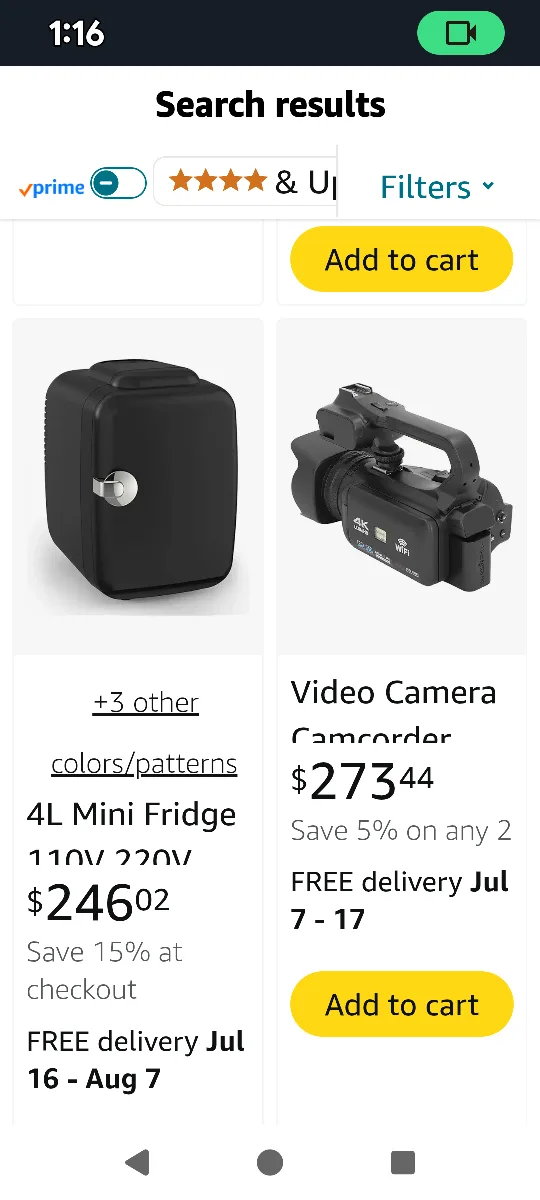 black CROWNFUL Mini Fridge - 4 Liter/6 Can - White image indicator(9)