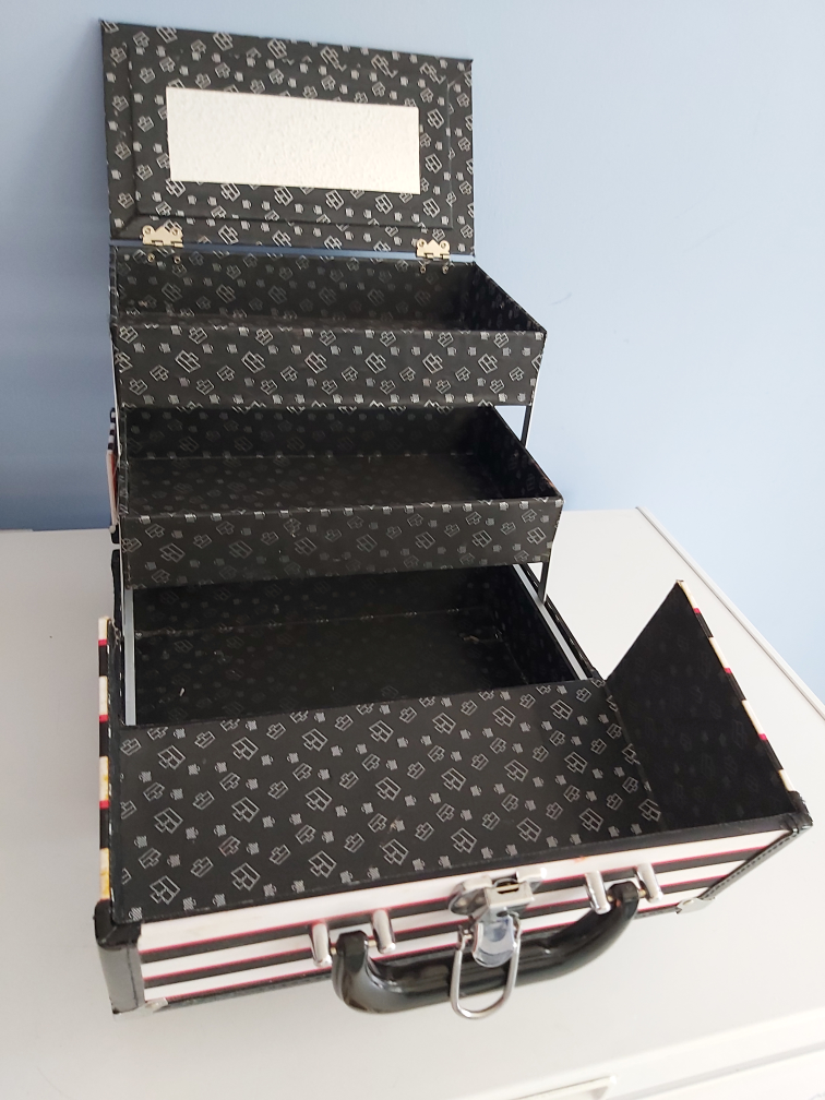 Striped Vanity Case with Mirror - photo 3