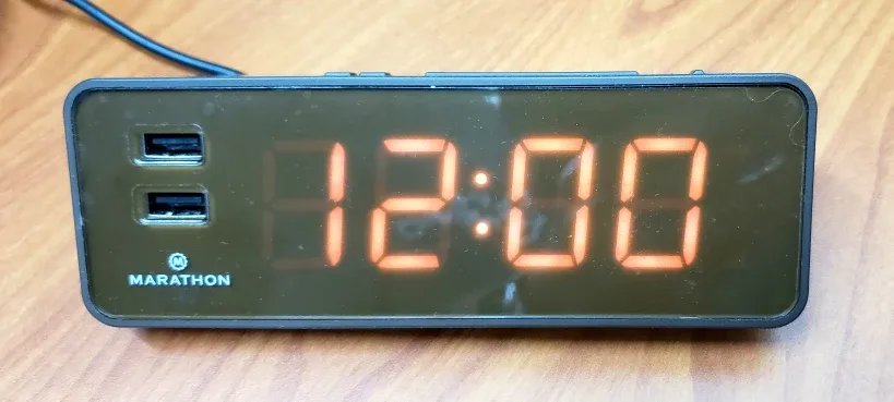 Marathon Digital Alarm Clock w/ 2 Fast Charging USB Ports thumbnail