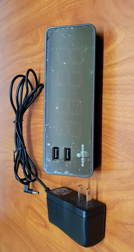 Marathon Digital Alarm Clock w/ 2 Fast Charging USB Ports image indicator(2)