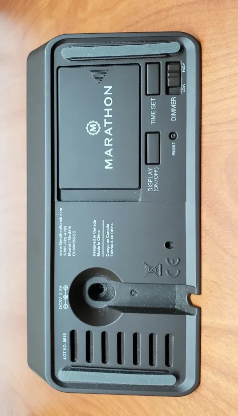 Marathon Digital Alarm Clock w/ 2 Fast Charging USB Ports image indicator(3)