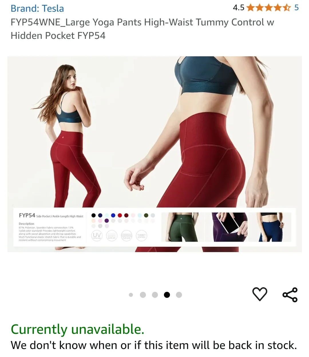 Tesla Large Yoga Pants - Red image indicator(2)