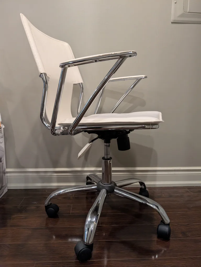 Office Chair - White Designer Leather image indicator(5)