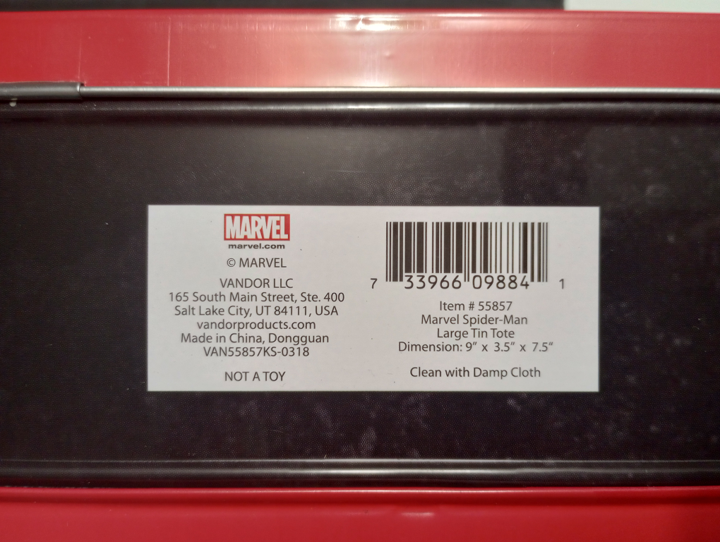 Marvel Spider-Man Large Tin Tote Lunchbox - photo 2