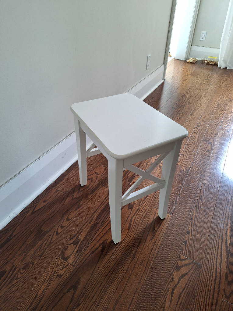 Ikea INGOLF White Wooden Stool