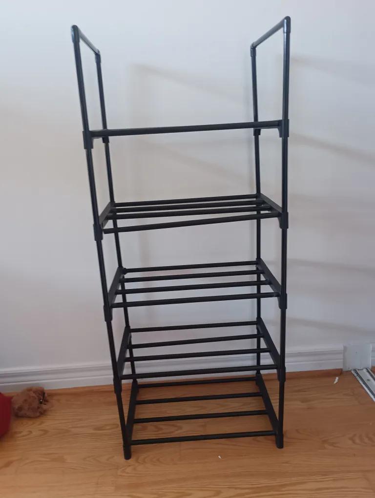 Black 4-Tier Shoe Rack thumbnail