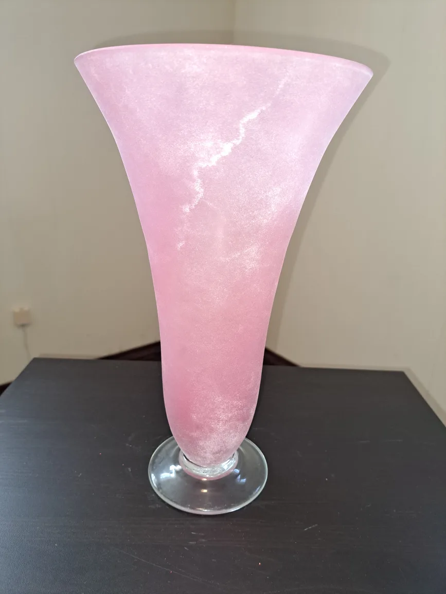 Pink Frosted Glass Vase thumbnail