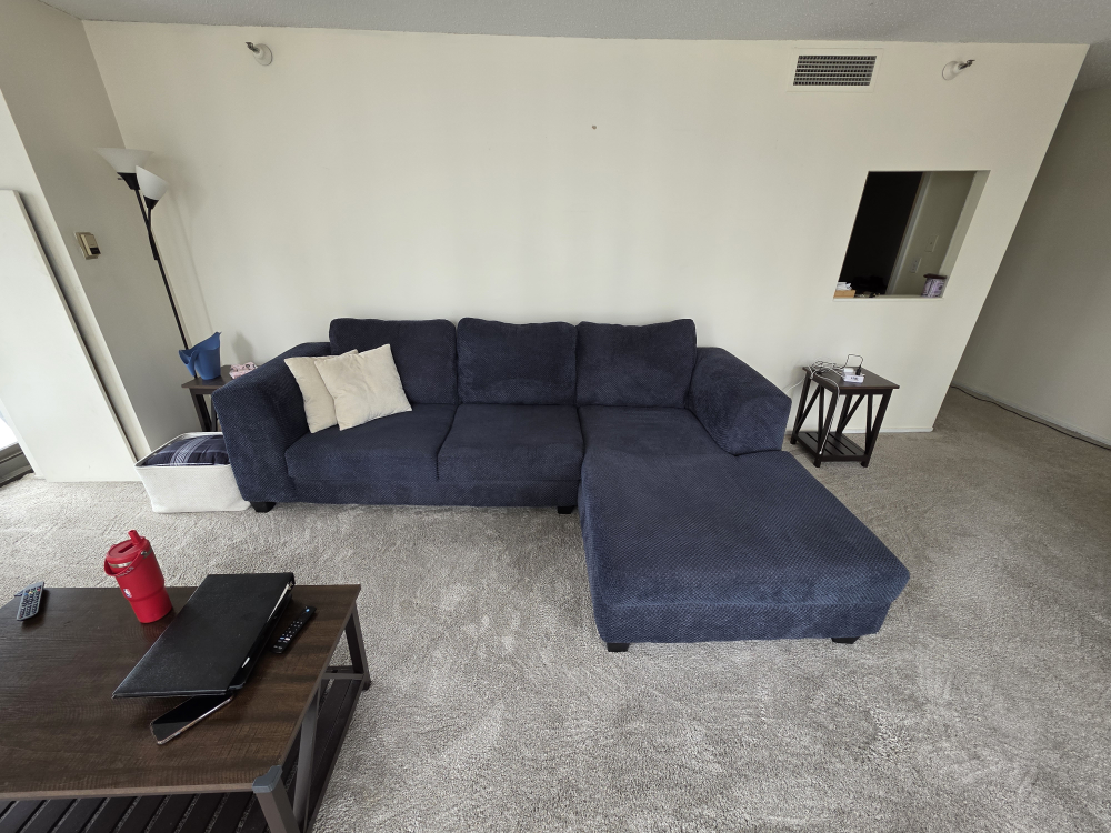 Navy Blue Sectional Sofa with Chaise Lounge