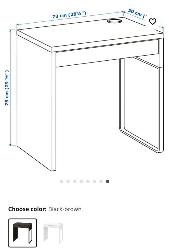 IKEA Desk - Black-Brown - 28 3/4" image indicator(4)