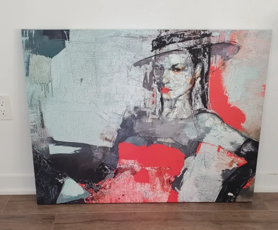 40" x 30" Lady in a Hat Canvas Print thumbnail