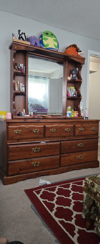 Dresser with mirror sold wood