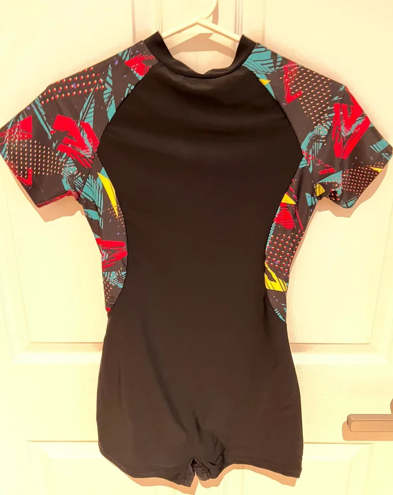 Swimsuit Romper - Black & Colorful thumbnail