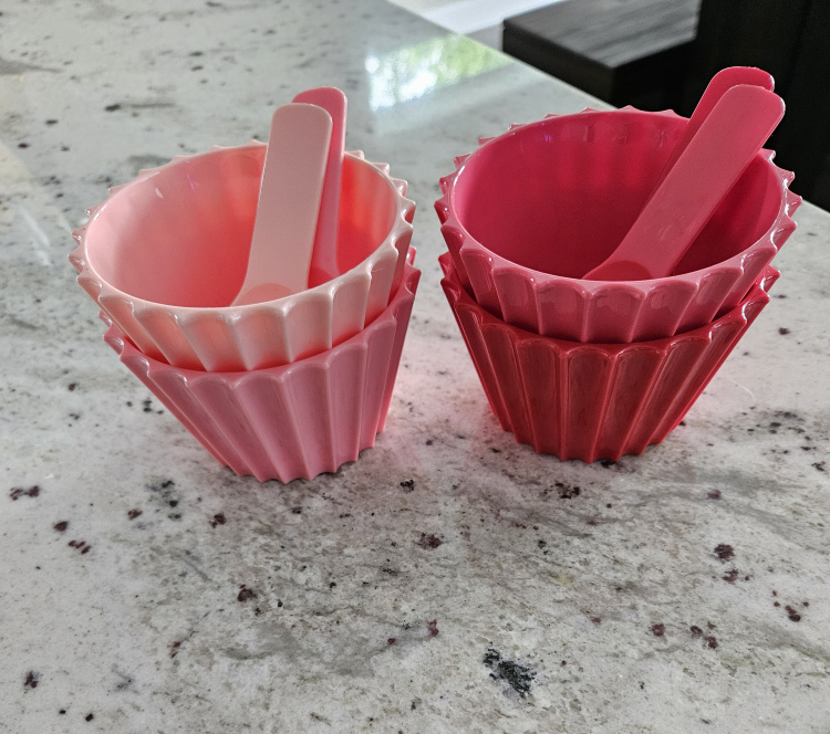 Pink & Red Dessert Bowls with Spoons - Set of 4 - photo 2