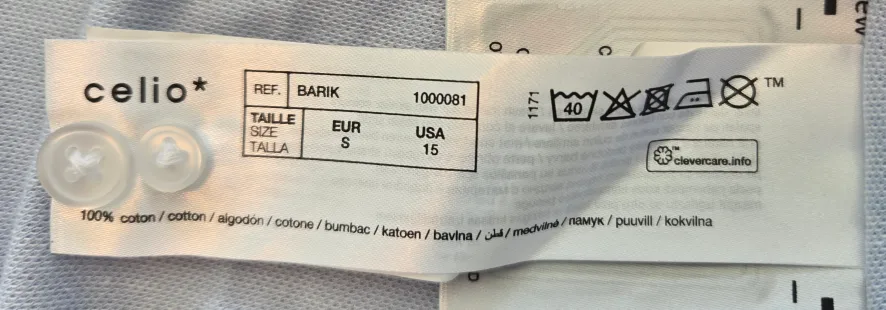 Celio* Light Blue Short Sleeve Button Up Shirt image indicator(4)