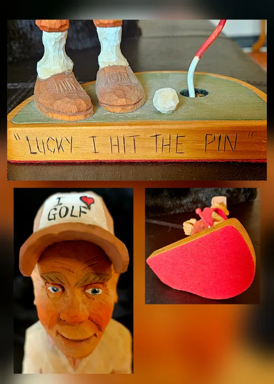 Hand Carved Golfer Figurine  ✨️ image indicator(2)