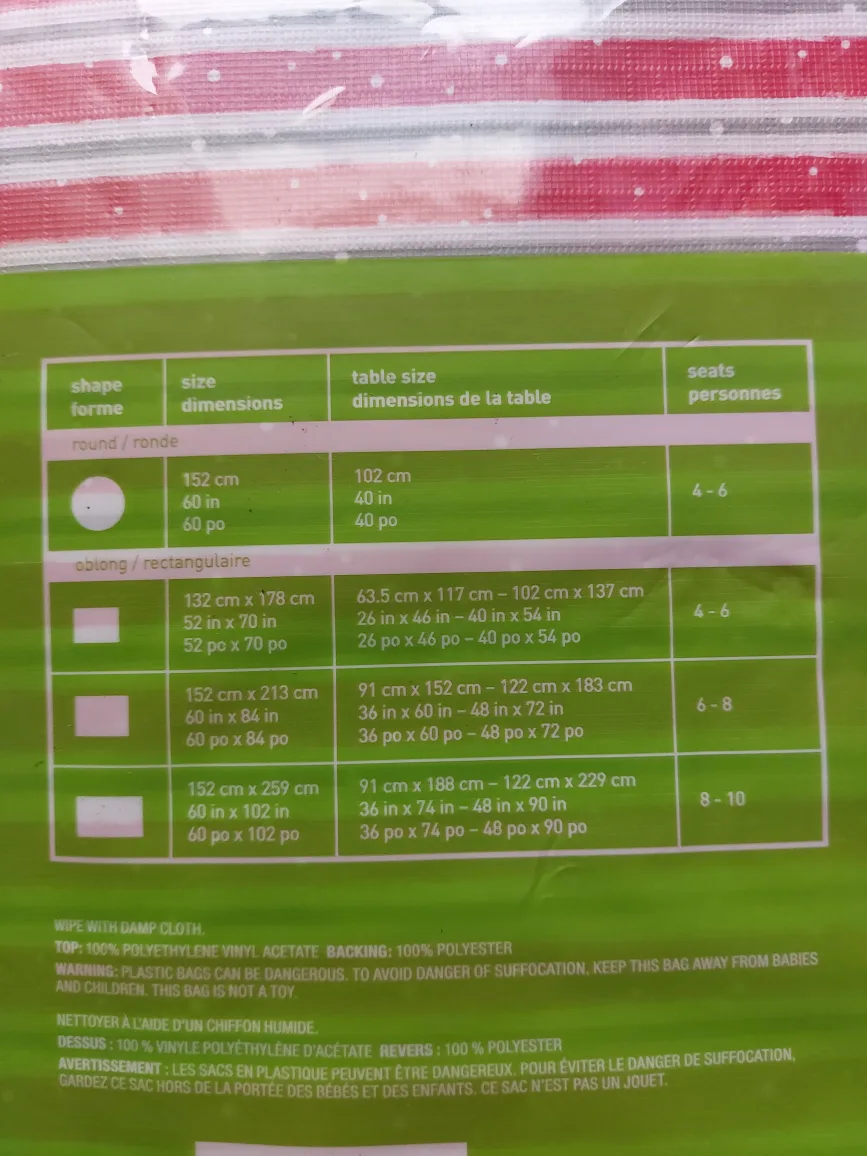 Brand New PEVA tablecloth $3 each image indicator(3)