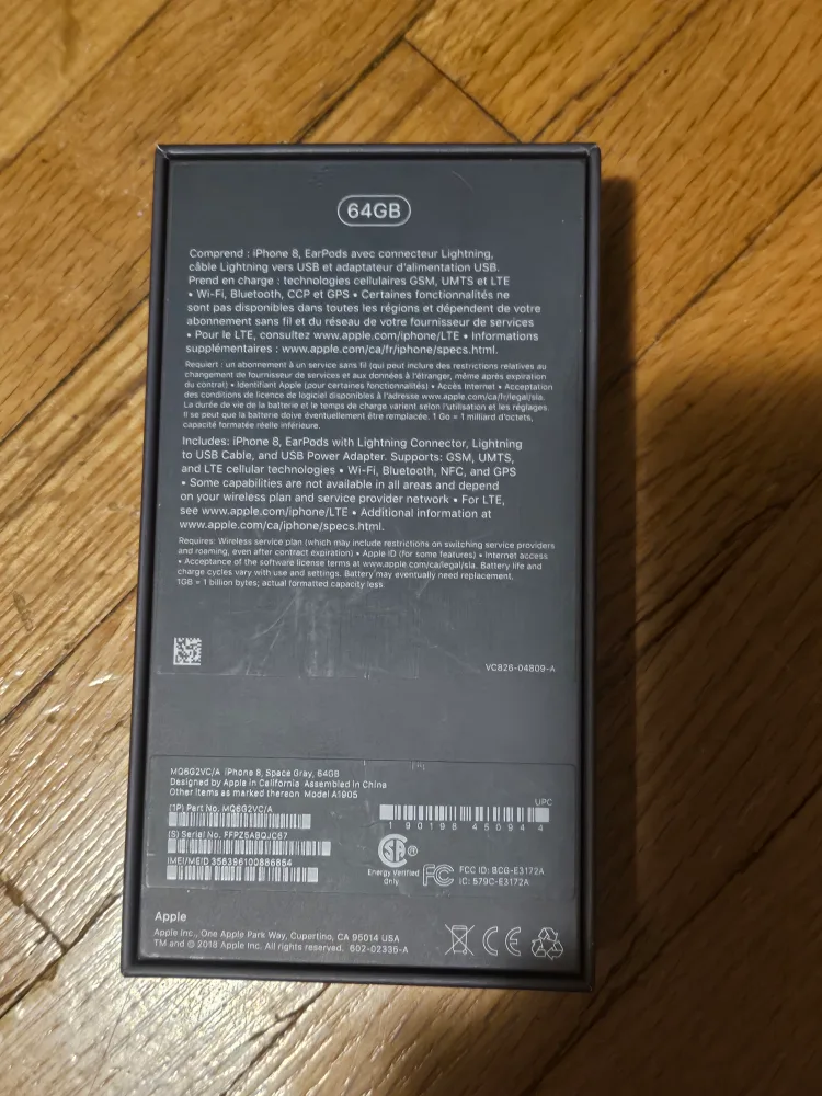 BOX ONLY iPhone 8 Space Gray 64GB image indicator(3)