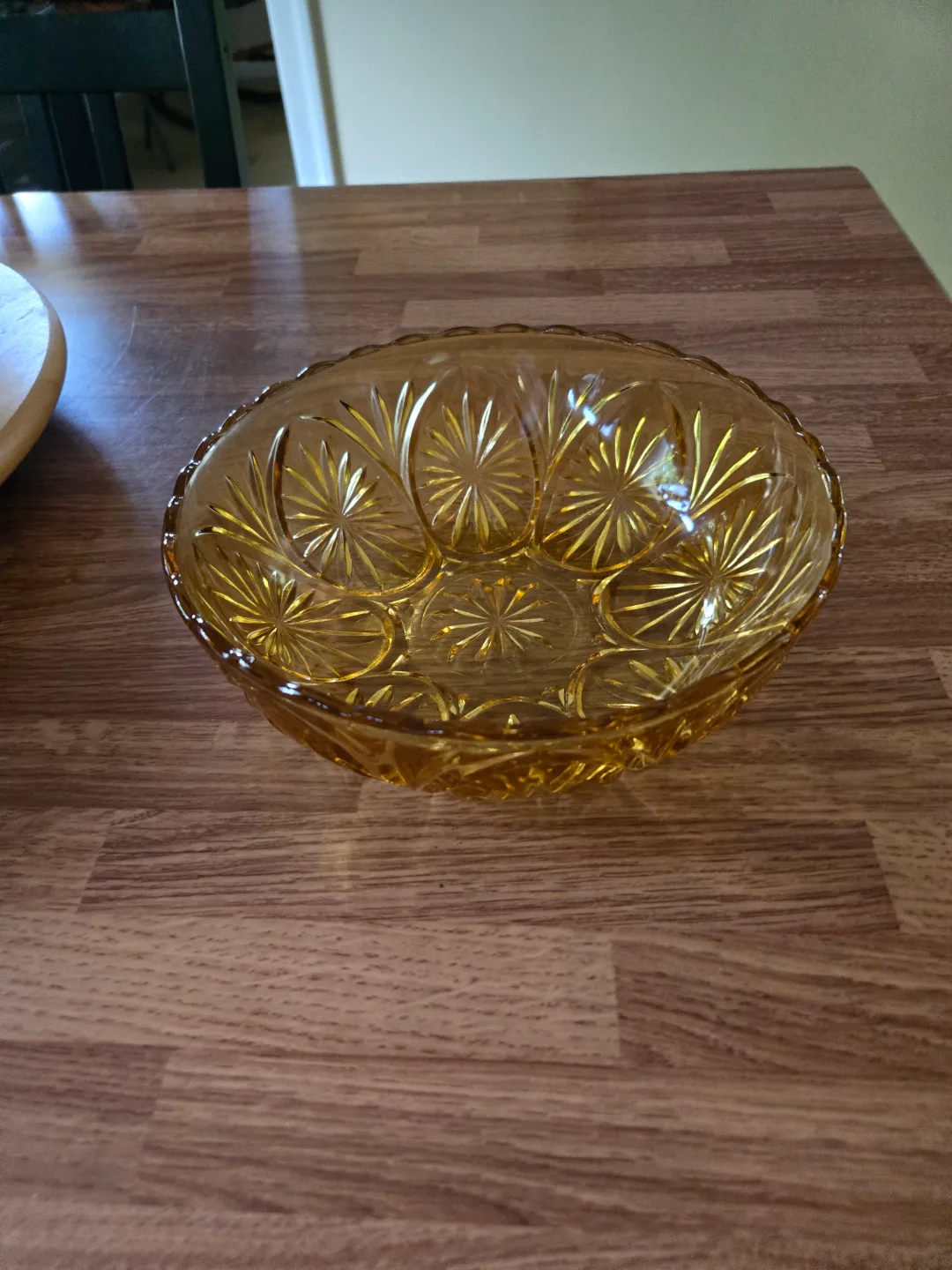 Vintage Amber Glass Bowl thumbnail