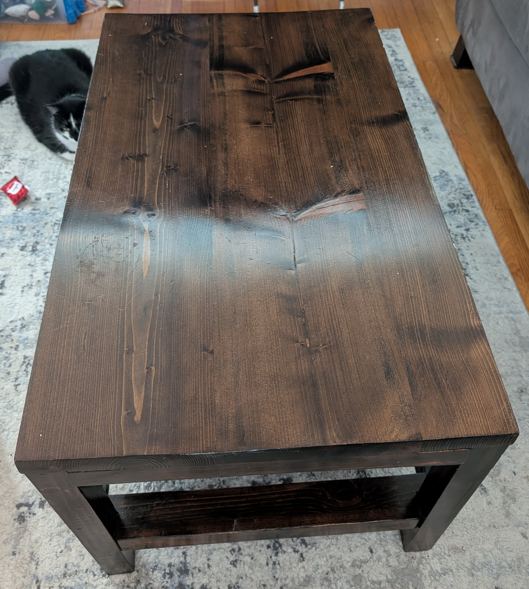 free - Dark Brown Wooden Coffee Table