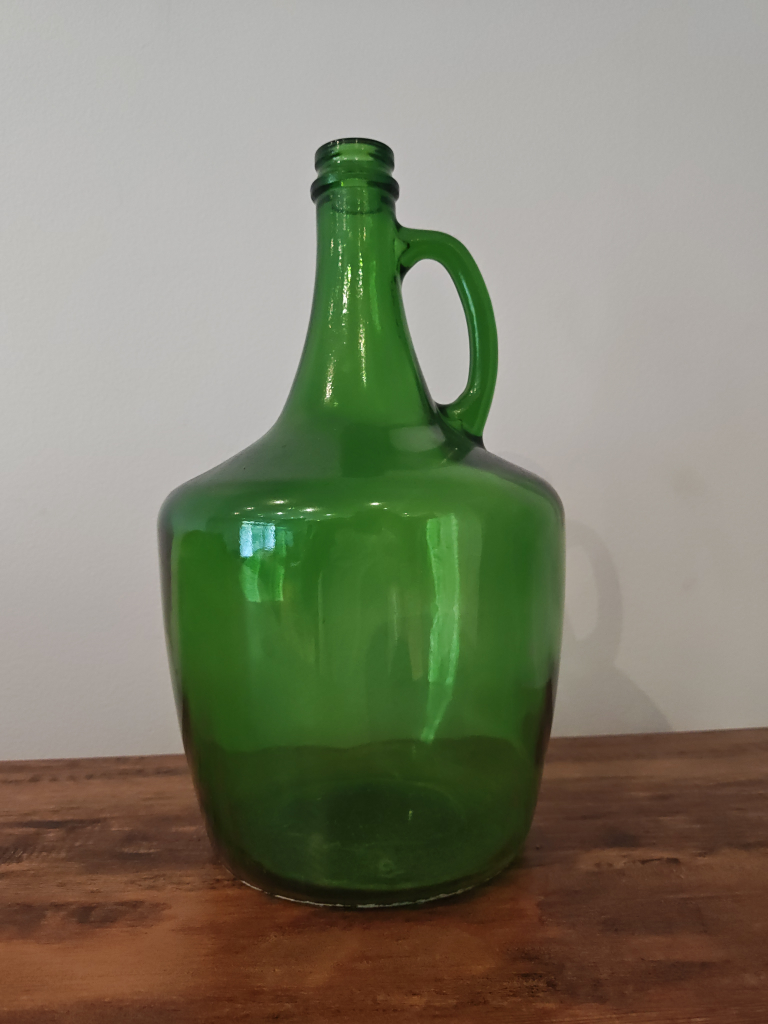 Green Glass Demijohn Bottle