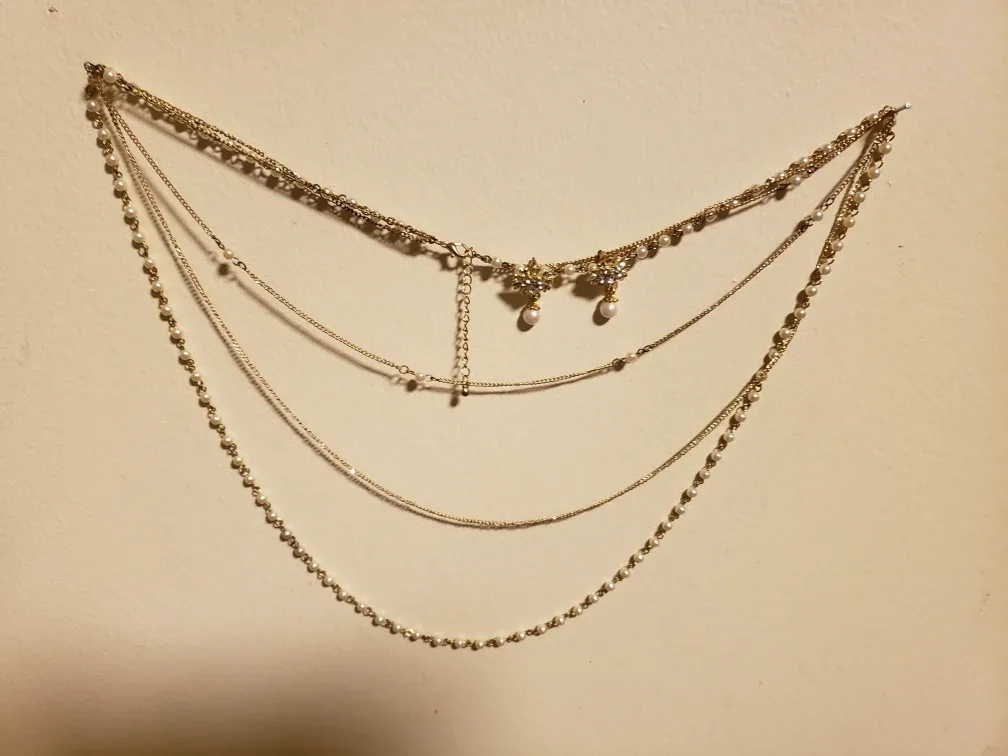 Gold Tone Necklace & Earring Set image indicator(4)