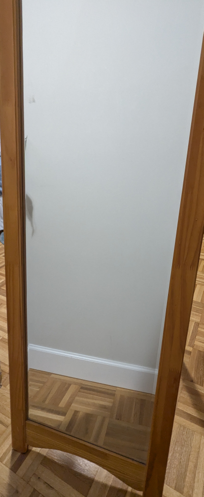 Wooden full-length mirror