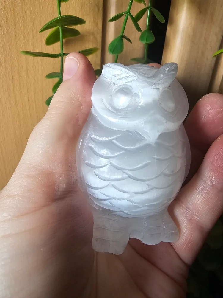 3 inch Selenite owl thumbnail