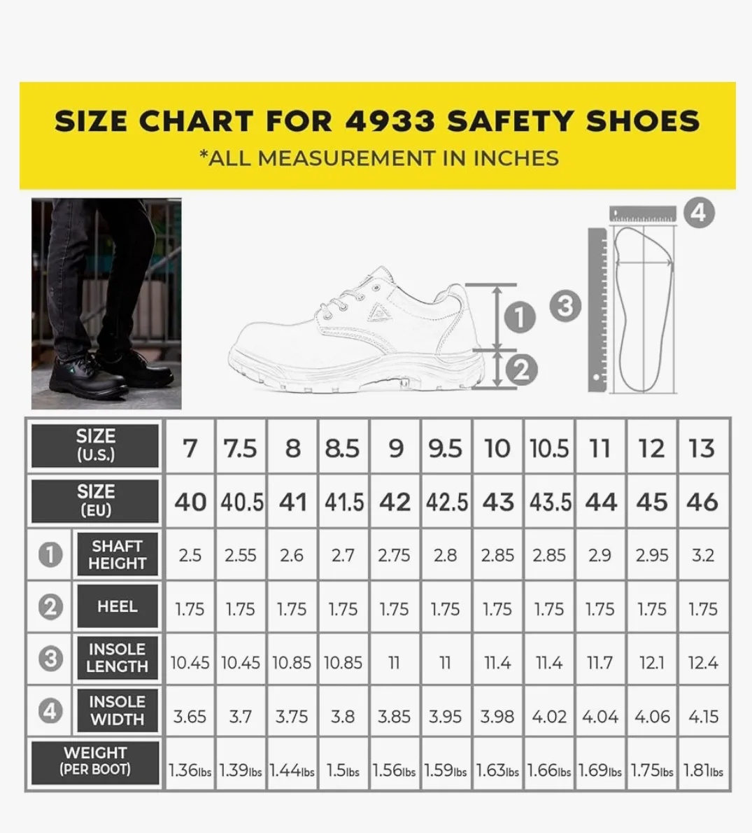 Tiger Safety CSA Men's Steel Toe Leather Work Safety Shoes 4933 image indicator(6)