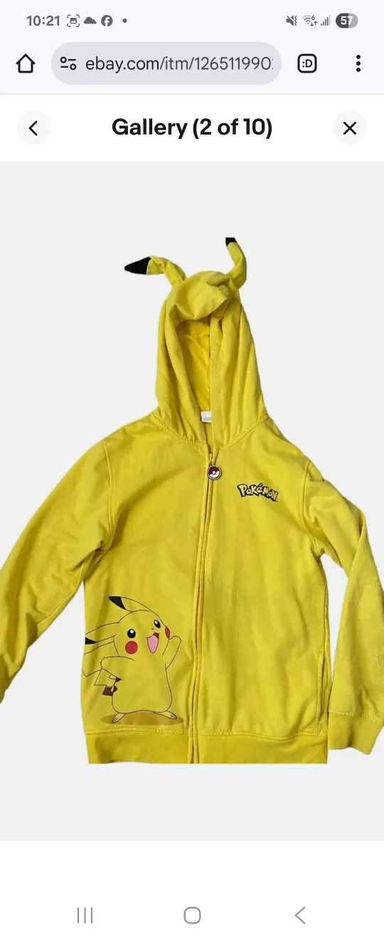 Pokemon Pikachu Hoodie size XL image indicator(4)
