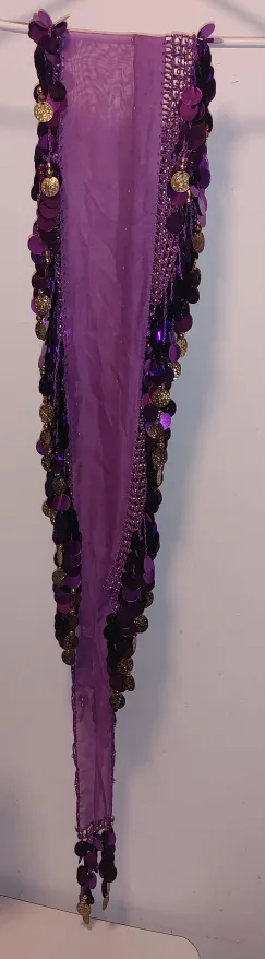 Two (2) Belly Dancing Hip Scarves - Purple, Pink image indicator(3)
