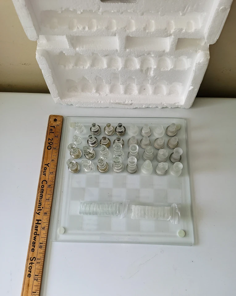 Never used~Glass Chess&Checkers - photo 4