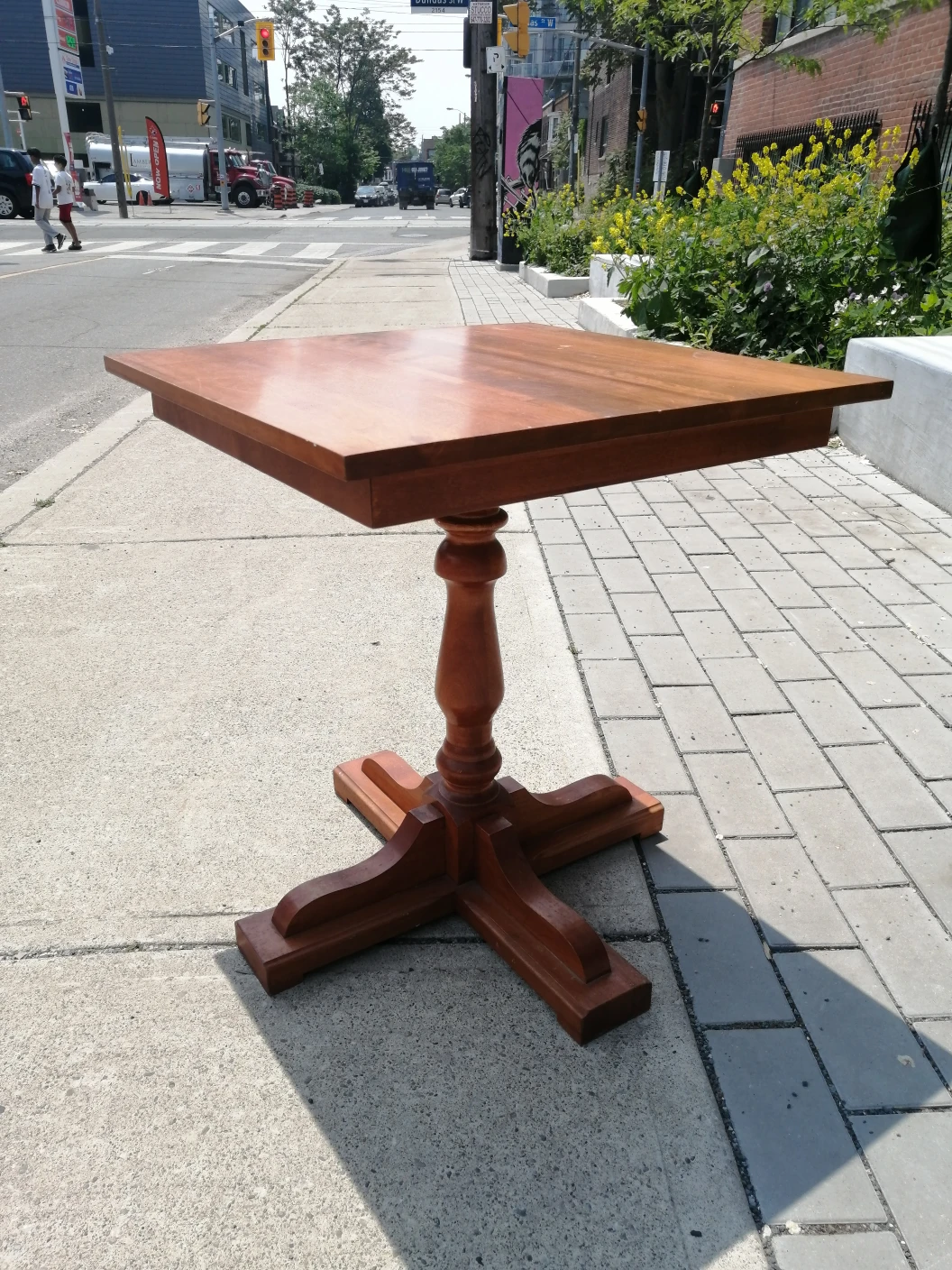 Wooden Pedestal Table