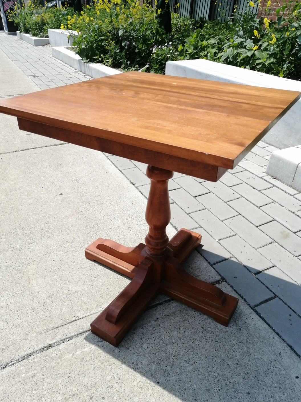 Wooden Pedestal Table - photo 2