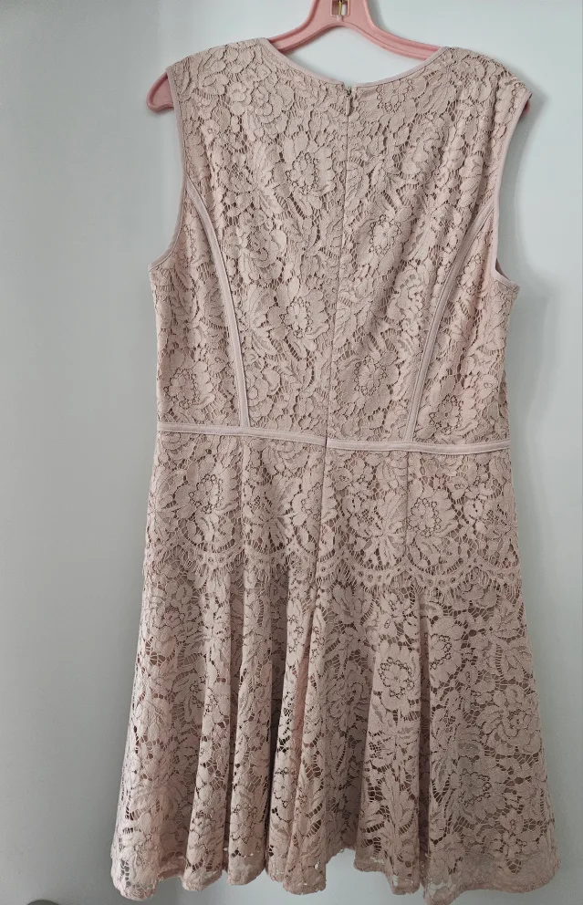 BCBGMAXAZRIA Pink Lace Dress - Size 12 image indicator(2)