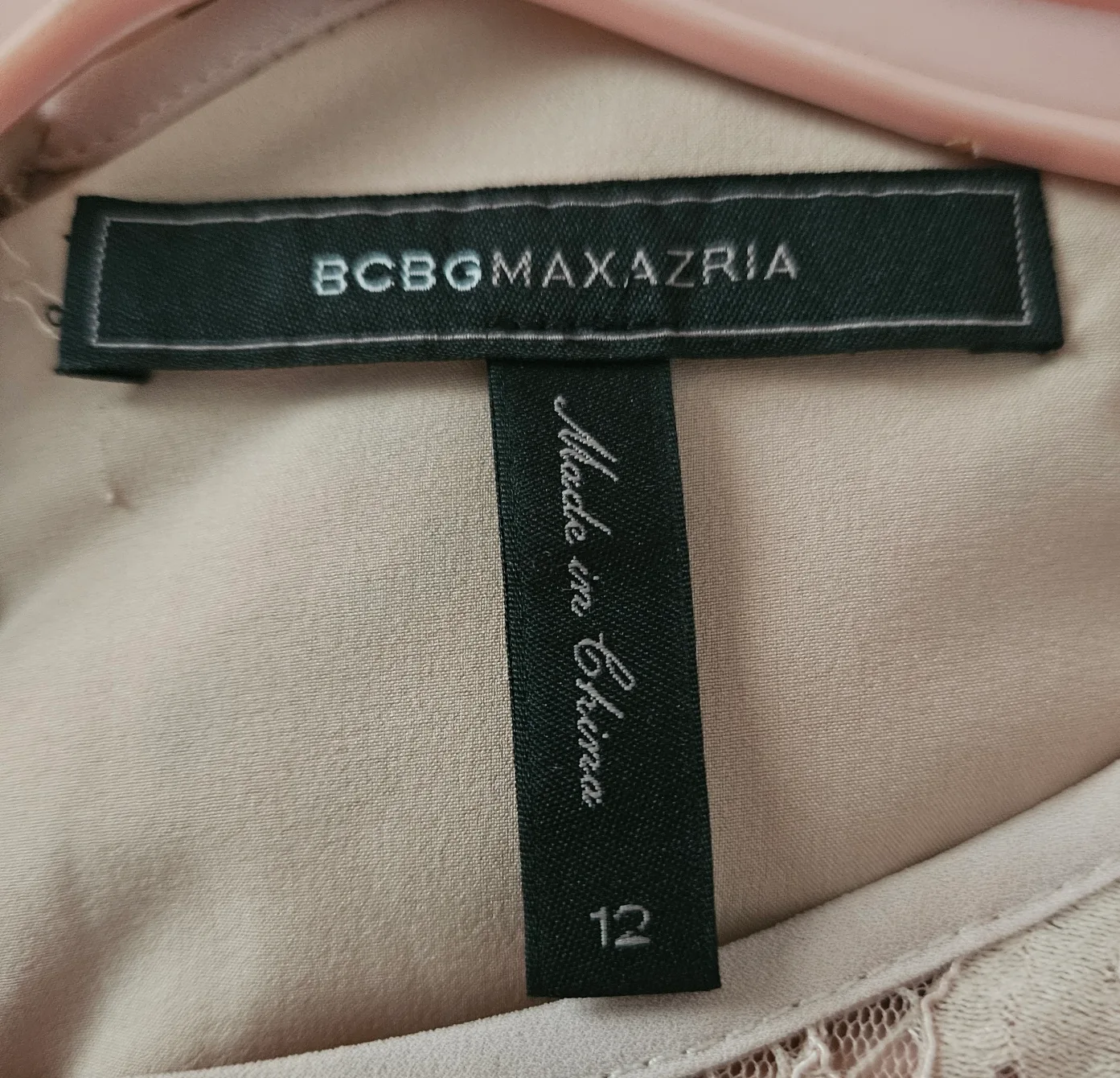 BCBGMAXAZRIA Pink Lace Dress - Size 12 image indicator(3)