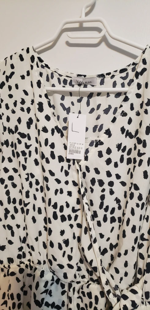 YaYa & Co. Dress - Size L - White/Black Print - photo 2