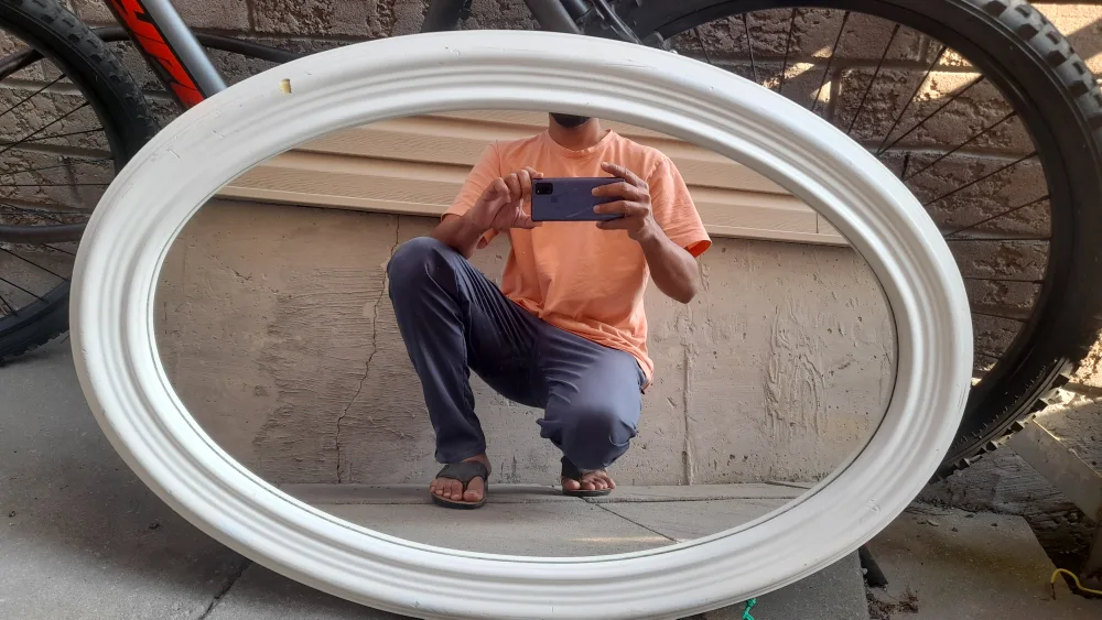 Oval White Framed Mirror thumbnail