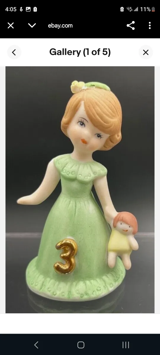 Enesco Growing Up Birthday Girl Porcelain Figurine - Age 3 image indicator(4)