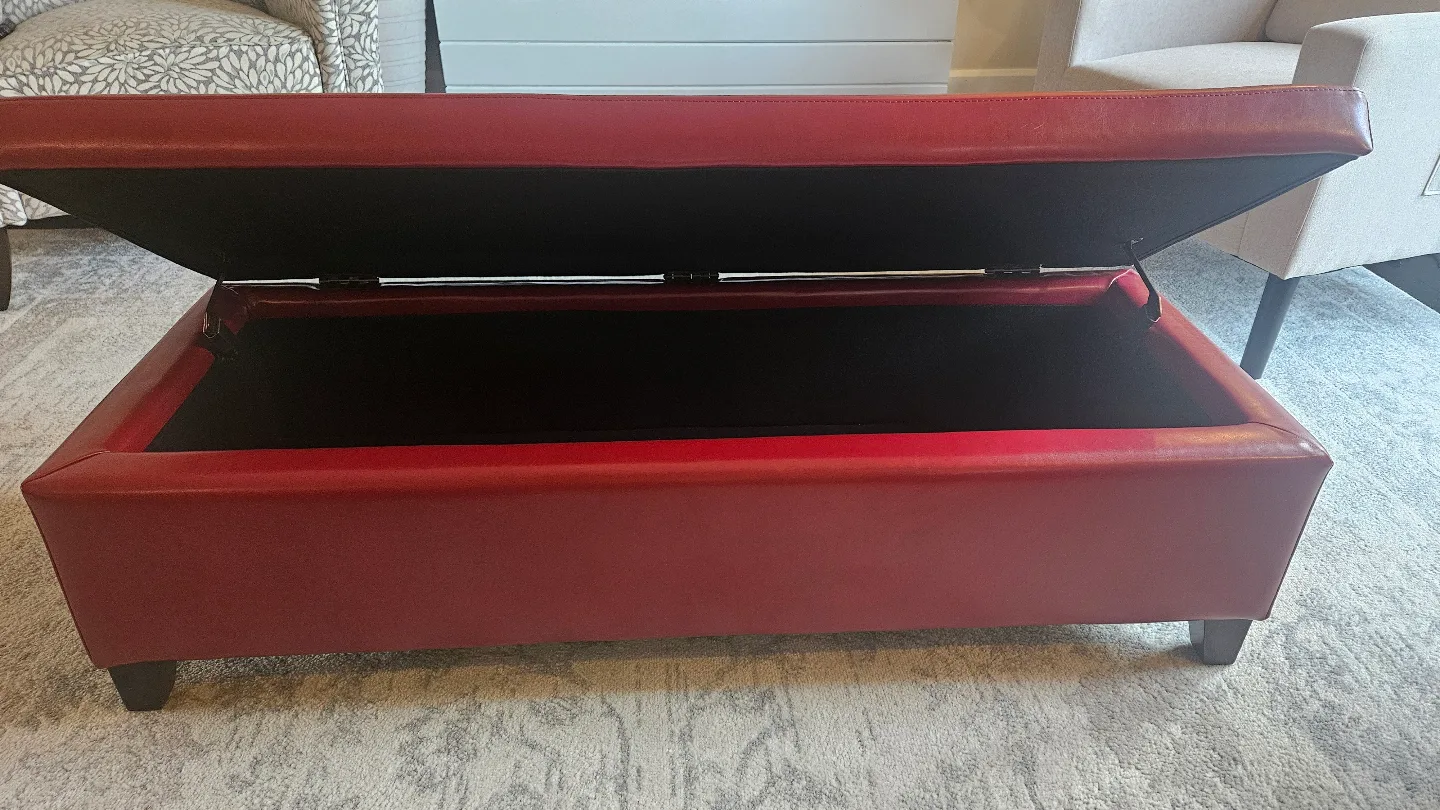 Red Leather Ottoman image indicator(2)