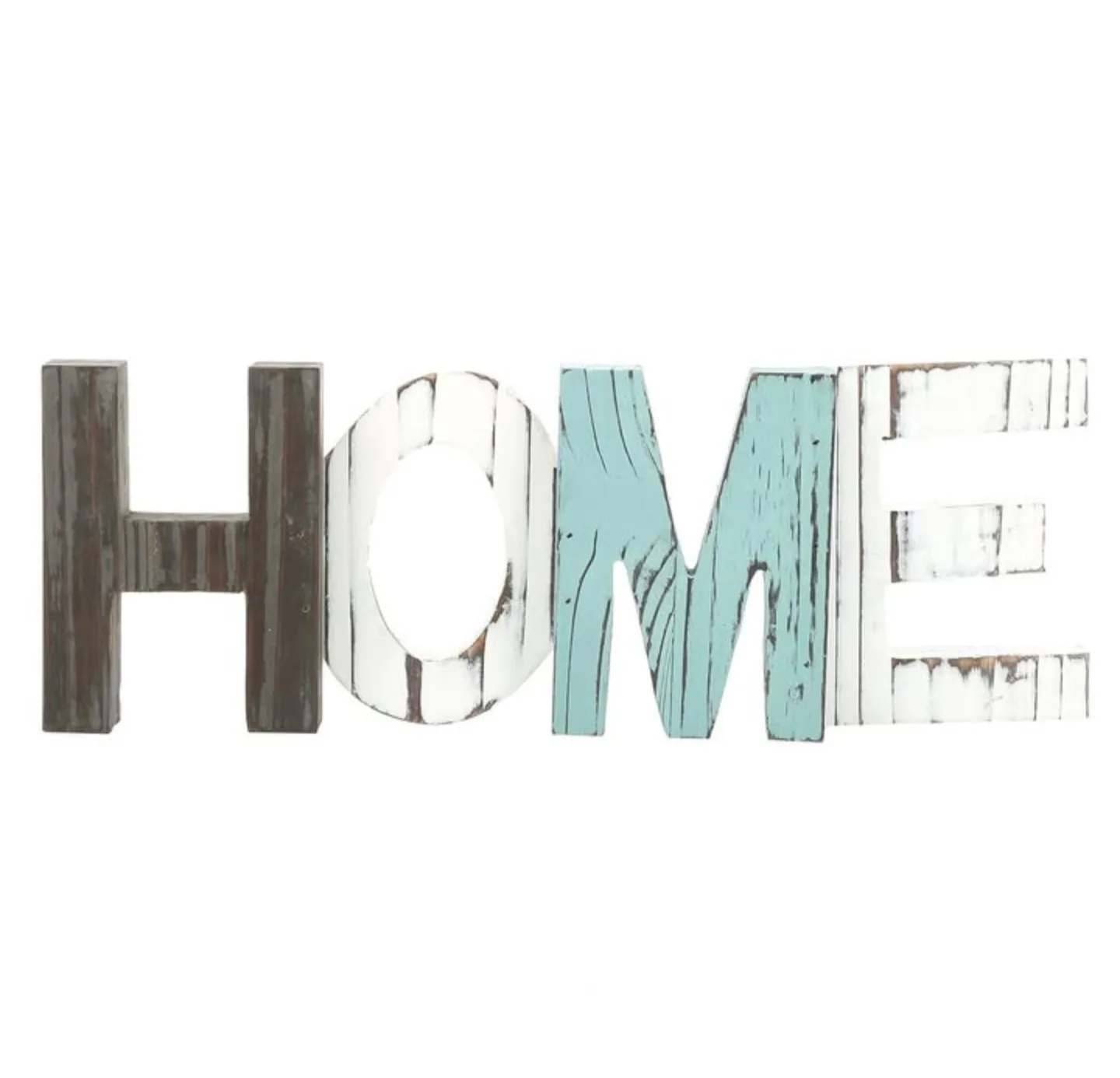 Rustic Wood “HOME” Sign – Multicolor Standing Decor thumbnail