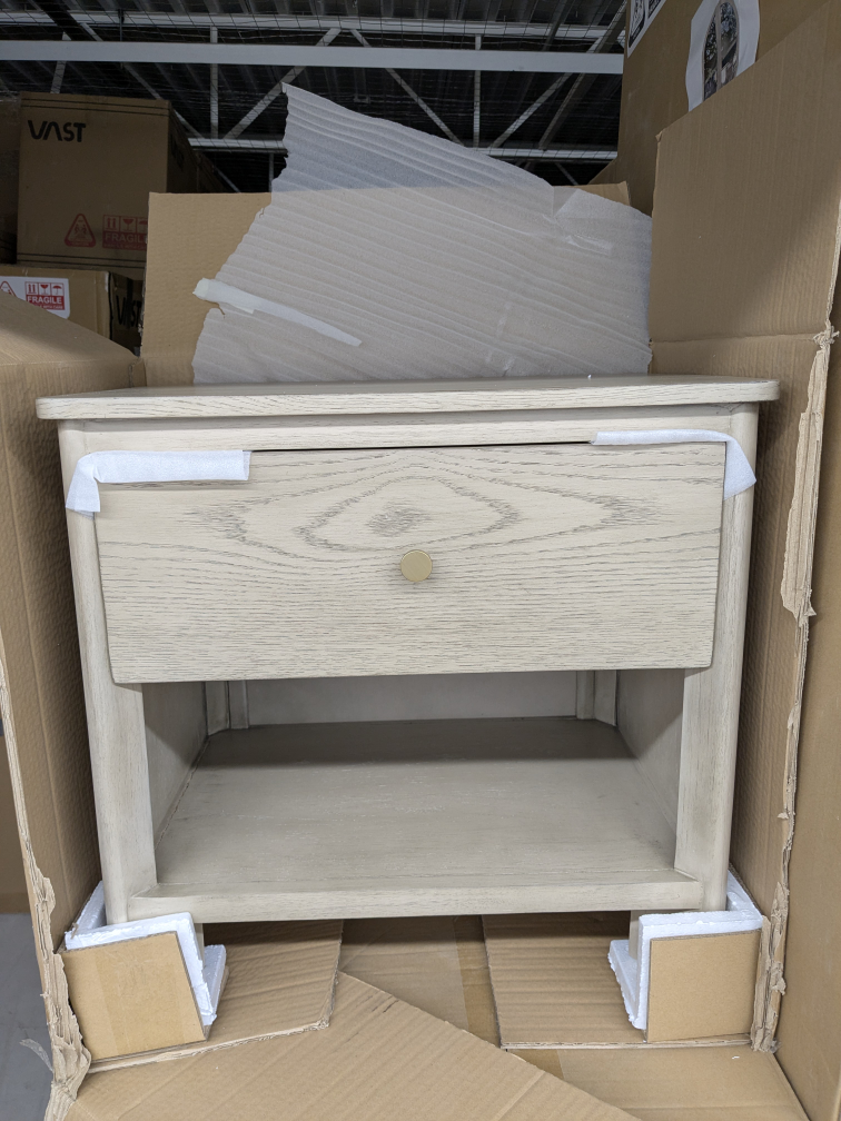 VAST Modern Nightstand Light Oak Finished