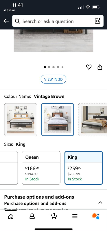 King Size Vintage Brown Bed Frame - photo 2