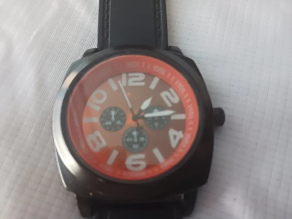 Black and Orange Chronograph Watch thumbnail