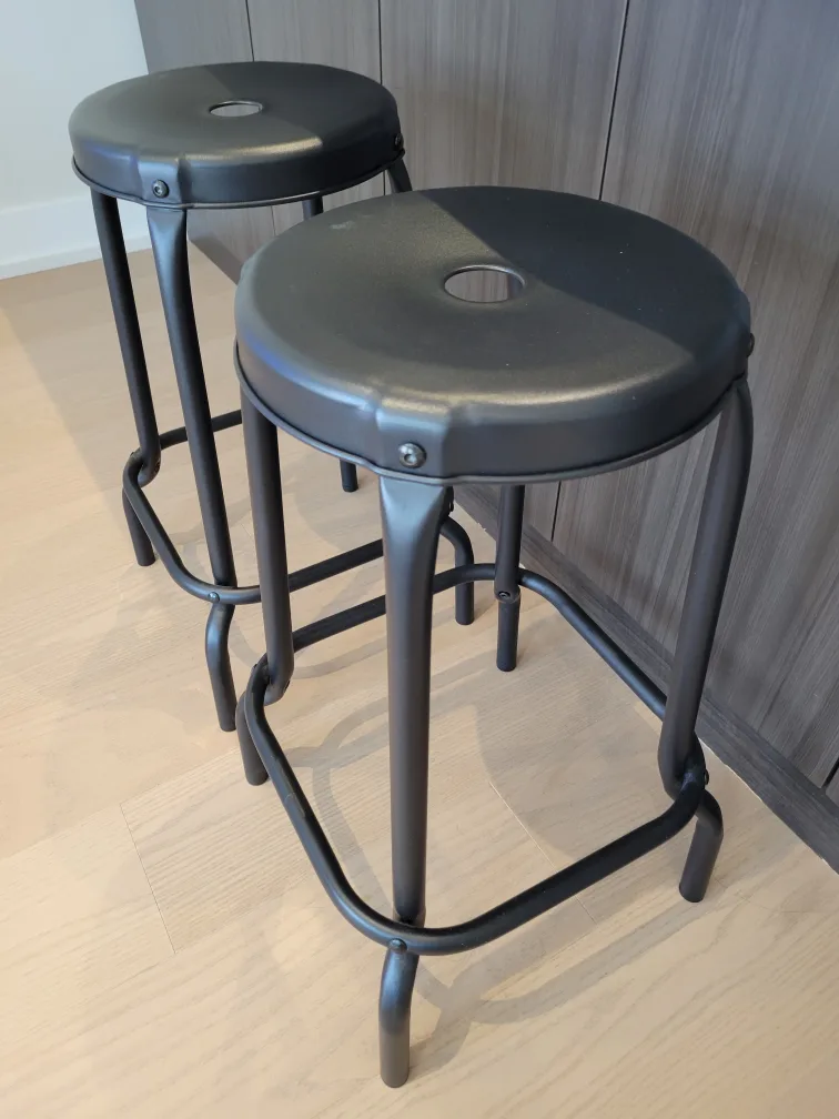 🥕💚 IKEA Black Metal Bar Stools thumbnail