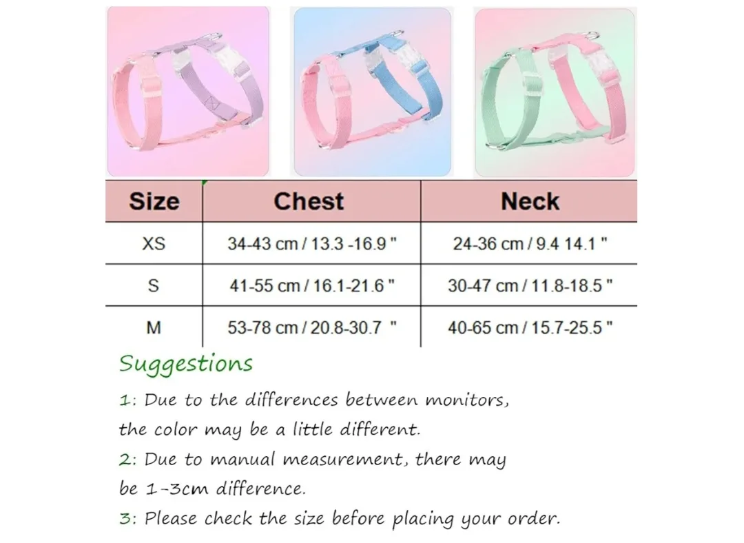 Pink and Green Pet Harness - Size S image indicator(2)